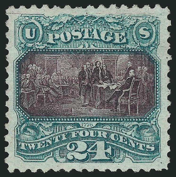 Price of US Stamp Scott Catalogue 130 - 1875 24c Pictorial Re-issue Declaration. Robert Siegel Auction Galleries, Sep 2014, Sale 1078, Lot 261