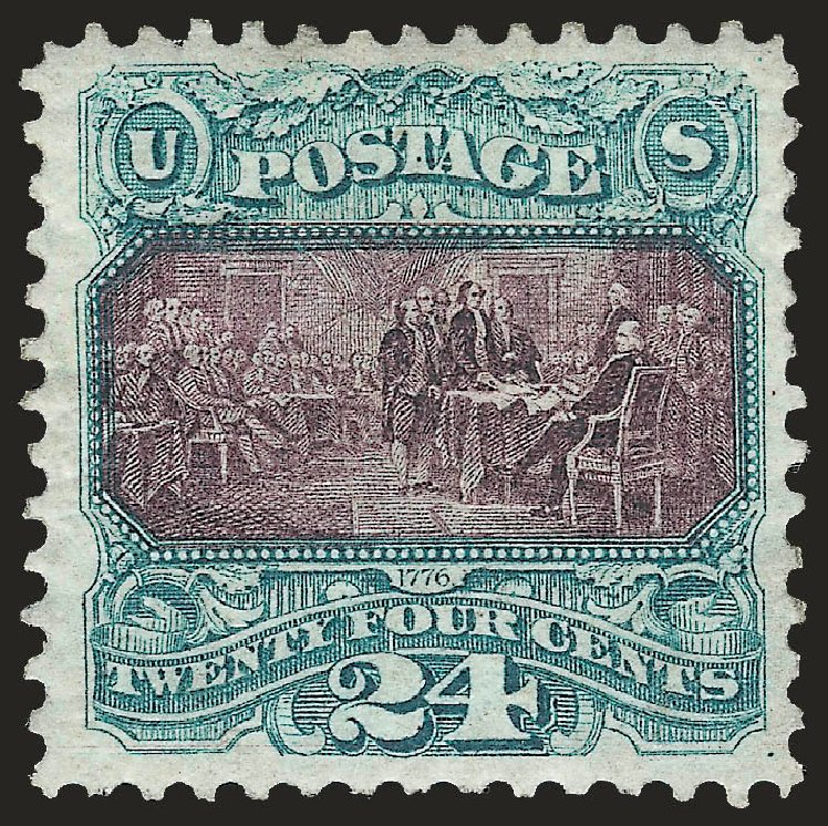 Costs of US Stamps Scott Catalogue #130: 24c 1875 Pictorial Re-issue Declaration. Robert Siegel Auction Galleries, Apr 2009, Sale 972, Lot 3131