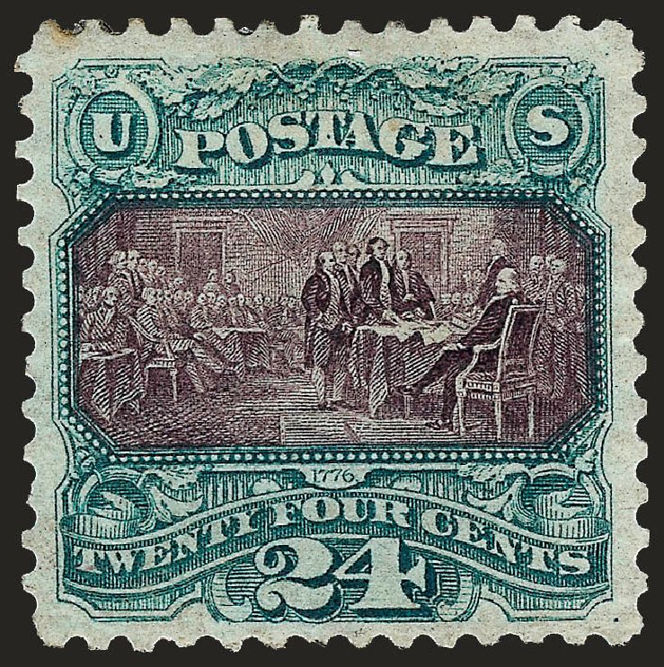 Price of US Stamps Scott # 130: 1875 24c Pictorial Re-issue Declaration. Robert Siegel Auction Galleries, Oct 2008, Sale 963, Lot 715