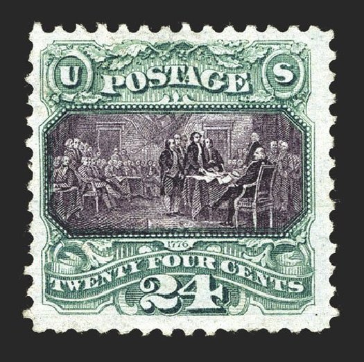 Prices of US Stamp Scott # 130 - 1875 24c Pictorial Re-issue Declaration. Spink Shreves Galleries, Mar 2013, Sale 142, Lot 205