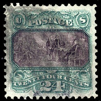 US Stamps Values Scott 130 - 1875 24c Pictorial Re-issue Declaration. Cherrystone Auctions, Jun 2009, Sale 200906, Lot 72