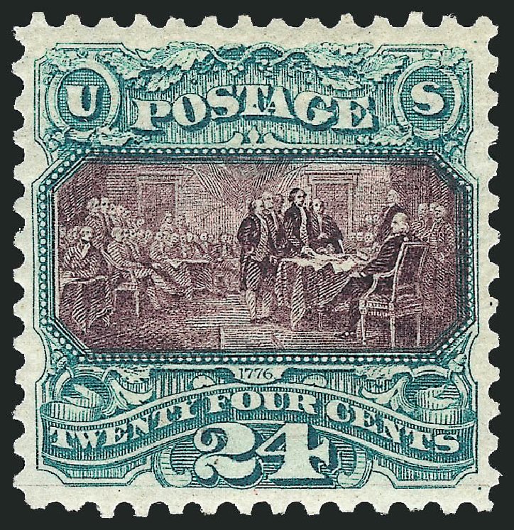 Costs of US Stamp Scott Catalogue 130 - 24c 1875 Pictorial Re-issue Declaration. Robert Siegel Auction Galleries, Mar 2011, Sale 1007, Lot 2312