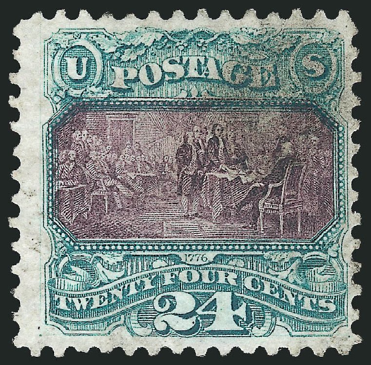 Prices of US Stamps Scott Cat. # 130 - 24c 1875 Pictorial Re-issue Declaration. Robert Siegel Auction Galleries, Sep 2010, Sale 993, Lot 532