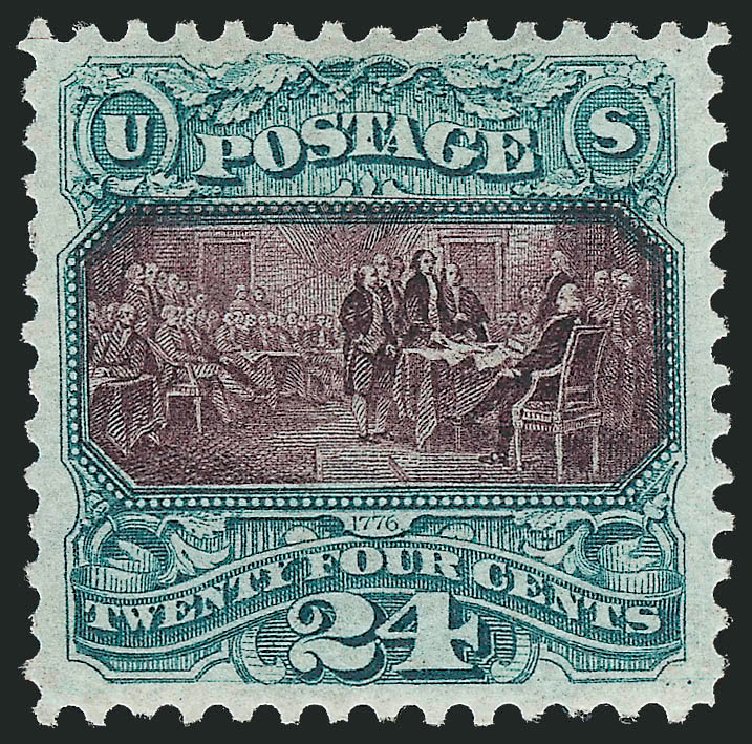 Price of US Stamps Scott #130 - 24c 1875 Pictorial Re-issue Declaration. Robert Siegel Auction Galleries, Mar 2011, Sale 1007, Lot 2313