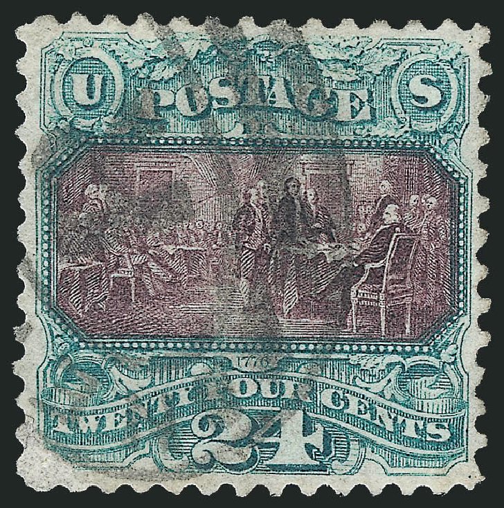 Costs of US Stamps Scott Cat. # 130 - 1875 24c Pictorial Re-issue Declaration. Robert Siegel Auction Galleries, Dec 2009, Sale 982, Lot 5393