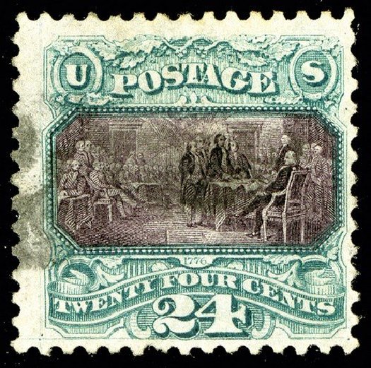 Price of US Stamp Scott Cat. # 130: 1875 24c Pictorial Re-issue Declaration. Spink Shreves Galleries, May 2014, Sale 148, Lot 163