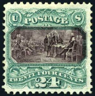 US Stamps Prices Scott Catalogue # 130: 1875 24c Pictorial Re-issue Declaration. Harmer-Schau Auction Galleries, Oct 2008, Sale 79, Lot 106