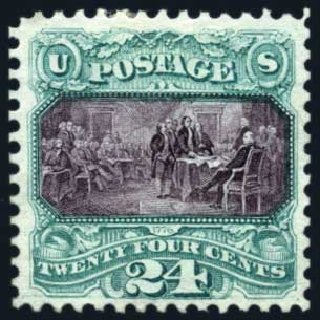 Prices of US Stamps Scott Catalogue 130 - 1875 24c Pictorial Re-issue Declaration. Harmer-Schau Auction Galleries, Feb 2009, Sale 80, Lot 1156