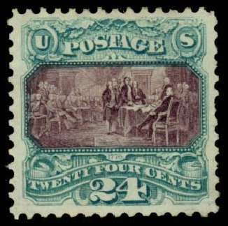 Costs of US Stamps Scott 130 - 1875 24c Pictorial Re-issue Declaration. Daniel Kelleher Auctions, Apr 2013, Sale 636, Lot 156