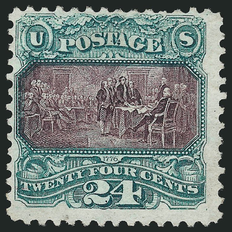 US Stamp Value Scott #130 - 1875 24c Pictorial Re-issue Declaration. Robert Siegel Auction Galleries, Oct 2011, Sale 1014, Lot 1346