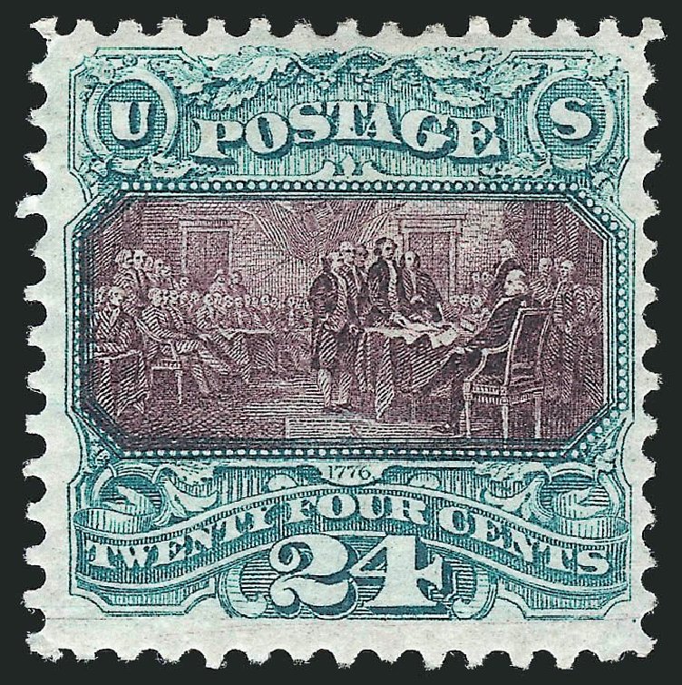 Values of US Stamps Scott Catalogue #130: 1875 24c Pictorial Re-issue Declaration. Robert Siegel Auction Galleries, Nov 2013, Sale 1061, Lot 3566