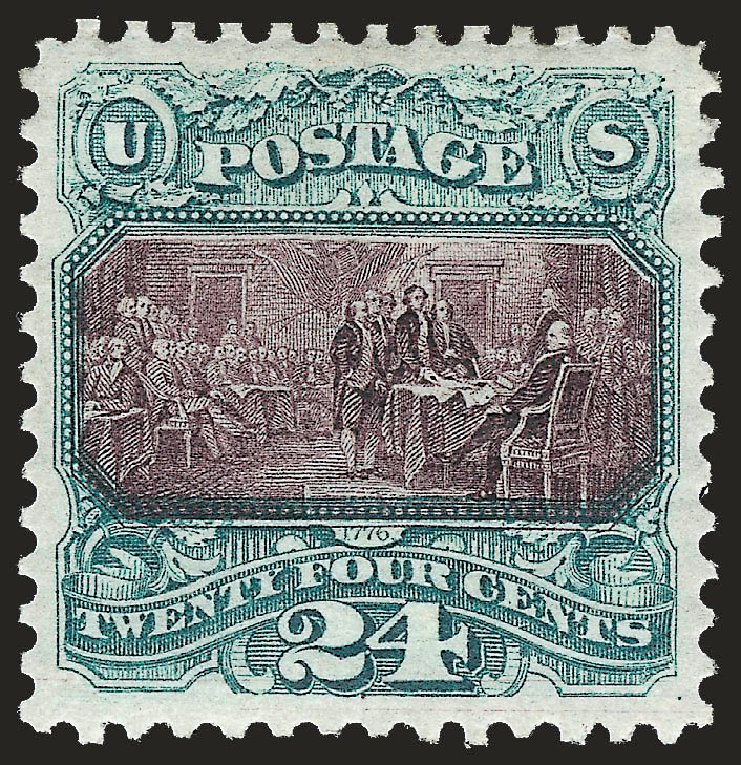 Price of US Stamp Scott Catalog # 130: 1875 24c Pictorial Re-issue Declaration. Robert Siegel Auction Galleries, Sep 2009, Sale 976, Lot 1506