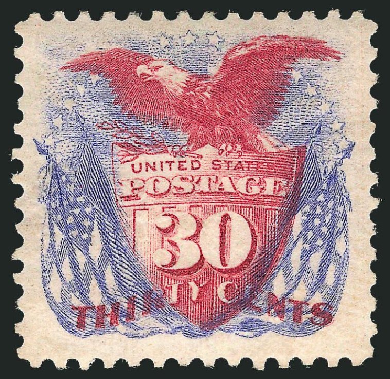 Costs of US Stamp Scott Catalogue #131: 30c 1875 Pictorial Re-issue Shield Eagle Flags. Robert Siegel Auction Galleries, May 2013, Sale 1044, Lot 117