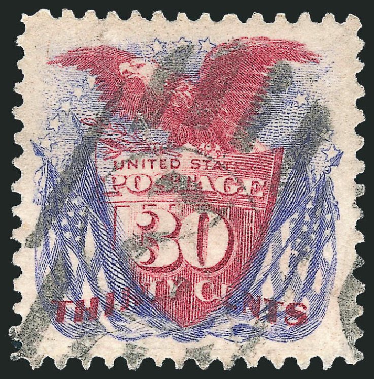 Value of US Stamps Scott Cat. 131 - 1875 30c Pictorial Re-issue Shield Eagle Flags. Robert Siegel Auction Galleries, Dec 2009, Sale 982, Lot 5397