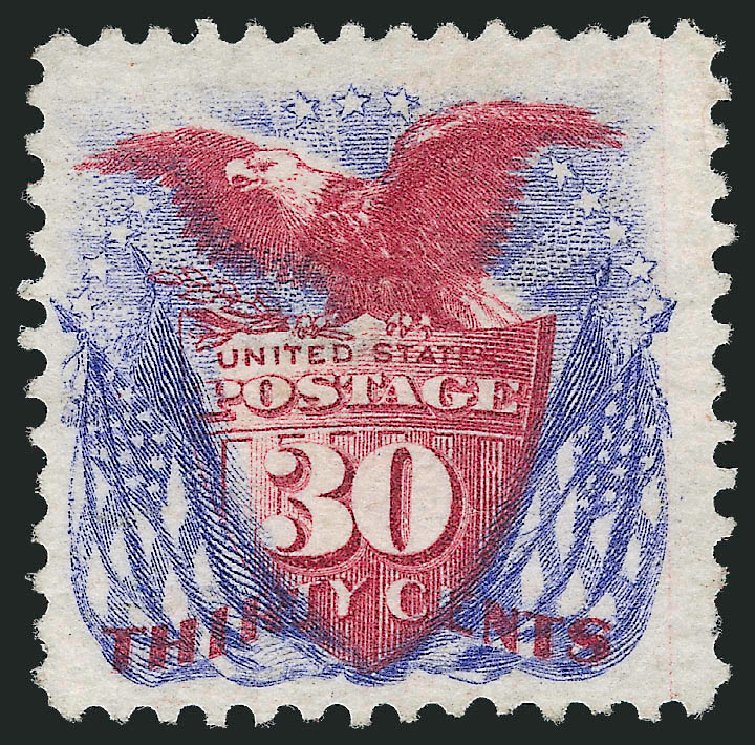 Value of US Stamps Scott Catalog # 131 - 1875 30c Pictorial Re-issue Shield Eagle Flags. Robert Siegel Auction Galleries, Oct 2010, Sale 997, Lot 5527