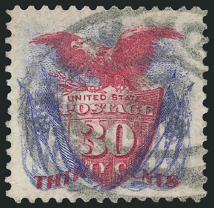 Values of US Stamps Scott Catalogue 131 - 30c 1875 Pictorial Re-issue Shield Eagle Flags. Robert Siegel Auction Galleries, Mar 2012, Sale 1019, Lot 488
