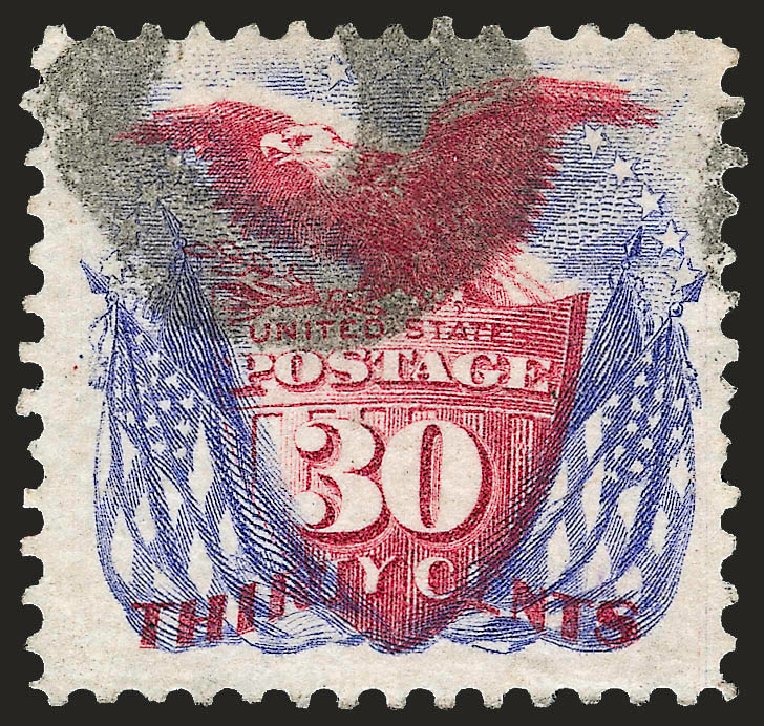 Value of US Stamp Scott Catalogue #131: 30c 1875 Pictorial Re-issue Shield Eagle Flags. Robert Siegel Auction Galleries, Sep 2008, Sale 962, Lot 2418