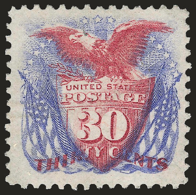Values of US Stamp Scott Cat. 131: 30c 1875 Pictorial Re-issue Shield Eagle Flags. Robert Siegel Auction Galleries, Jun 2010, Sale 992, Lot 2208
