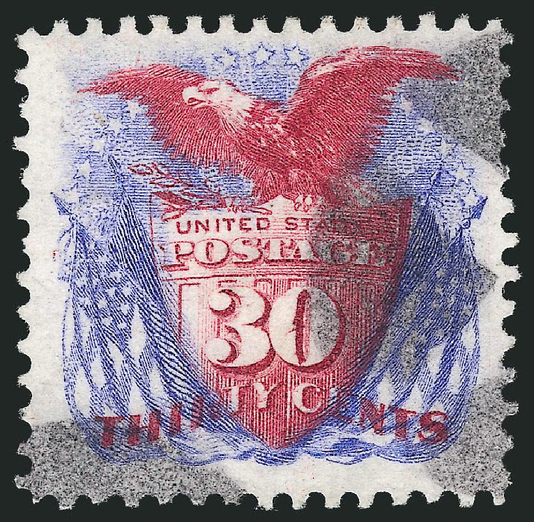Prices of US Stamp Scott 131: 1875 30c Pictorial Re-issue Shield Eagle Flags. Robert Siegel Auction Galleries, Mar 2011, Sale 1007, Lot 2319