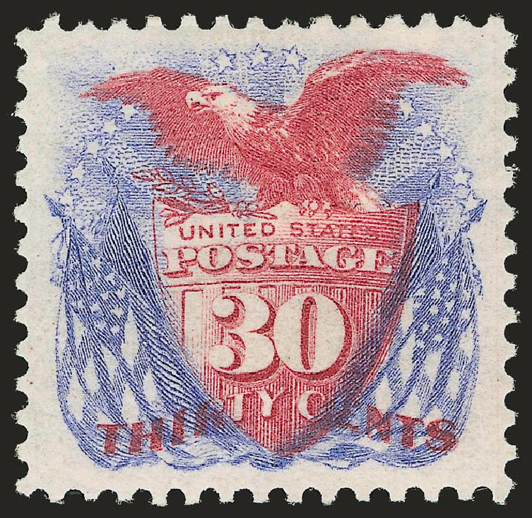 Costs of US Stamp Scott 131 - 1875 30c Pictorial Re-issue Shield Eagle Flags. Robert Siegel Auction Galleries, Sep 2009, Sale 976, Lot 1509