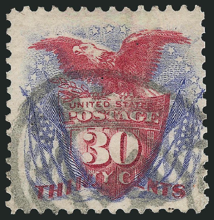 Price of US Stamp Scott Catalogue #131: 1875 30c Pictorial Re-issue Shield Eagle Flags. Robert Siegel Auction Galleries, Oct 2010, Sale 997, Lot 5529