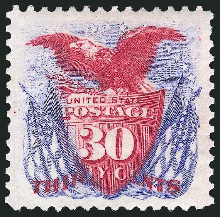 US Stamp Price Scott Cat. 131 - 1875 30c Pictorial Re-issue Shield Eagle Flags. Robert Siegel Auction Galleries, Dec 2012, Sale 1037, Lot 1700