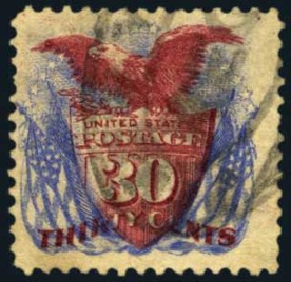 US Stamp Prices Scott 131 - 1875 30c Pictorial Re-issue Shield Eagle Flags. Harmer-Schau Auction Galleries, Aug 2012, Sale 94, Lot 1241