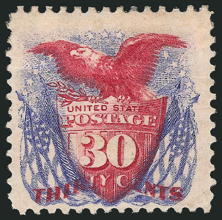 Values of US Stamps Scott Catalogue # 131 - 1875 30c Pictorial Re-issue Shield Eagle Flags. Robert Siegel Auction Galleries, Dec 2012, Sale 1037, Lot 1701