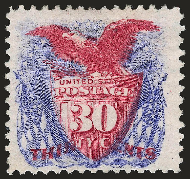 US Stamps Prices Scott Catalogue #131 - 30c 1875 Pictorial Re-issue Shield Eagle Flags. Robert Siegel Auction Galleries, Sep 2009, Sale 976, Lot 1511