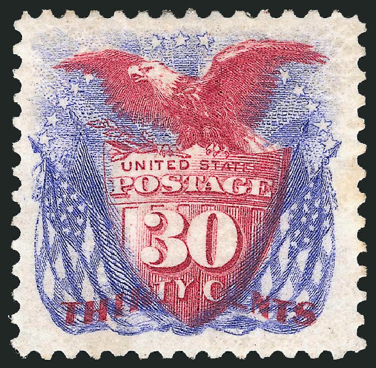 US Stamps Value Scott 131 - 30c 1875 Pictorial Re-issue Shield Eagle Flags. Robert Siegel Auction Galleries, Oct 2010, Sale 997, Lot 5524