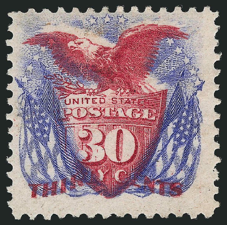 Value of US Stamp Scott Catalogue 131 - 1875 30c Pictorial Re-issue Shield Eagle Flags. Robert Siegel Auction Galleries, Oct 2010, Sale 997, Lot 5525