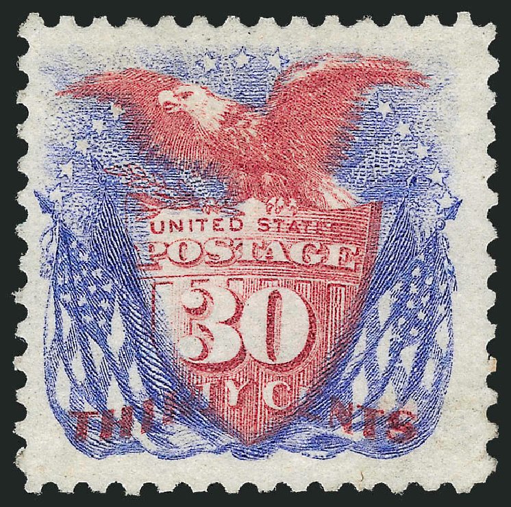 Cost of US Stamps Scott Catalogue # 131 - 1875 30c Pictorial Re-issue Shield Eagle Flags. Robert Siegel Auction Galleries, Oct 2011, Sale 1014, Lot 1352