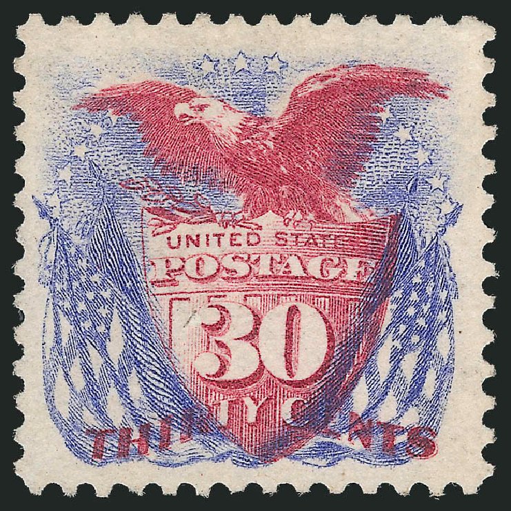 US Stamps Prices Scott Catalog # 131 - 30c 1875 Pictorial Re-issue Shield Eagle Flags. Robert Siegel Auction Galleries, Dec 2012, Sale 1037, Lot 1702