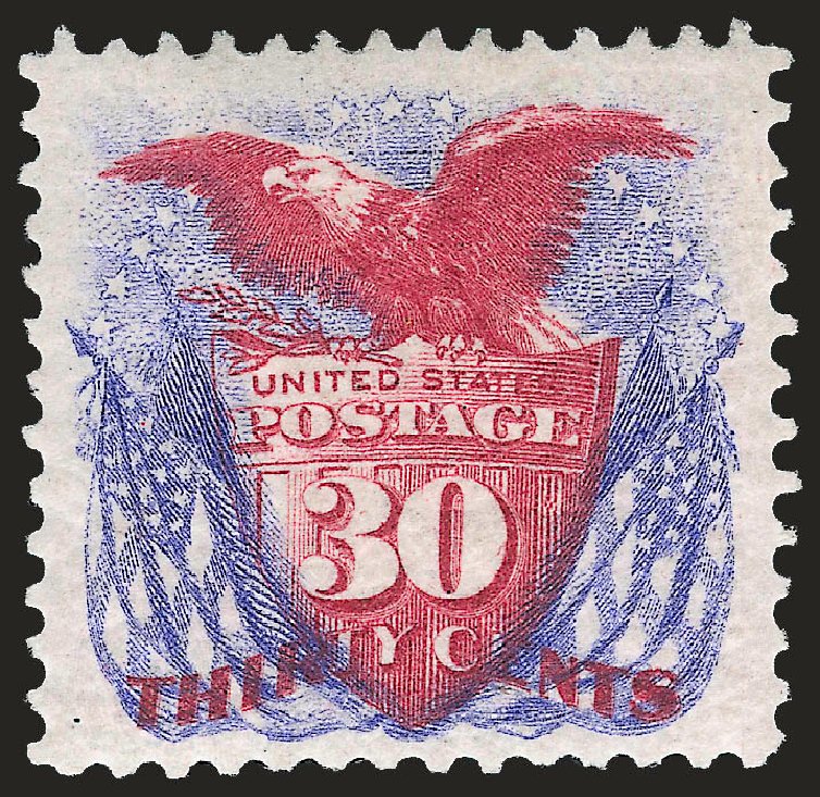 Cost of US Stamps Scott # 131 - 1875 30c Pictorial Re-issue Shield Eagle Flags. Robert Siegel Auction Galleries, Apr 2009, Sale 972, Lot 3132