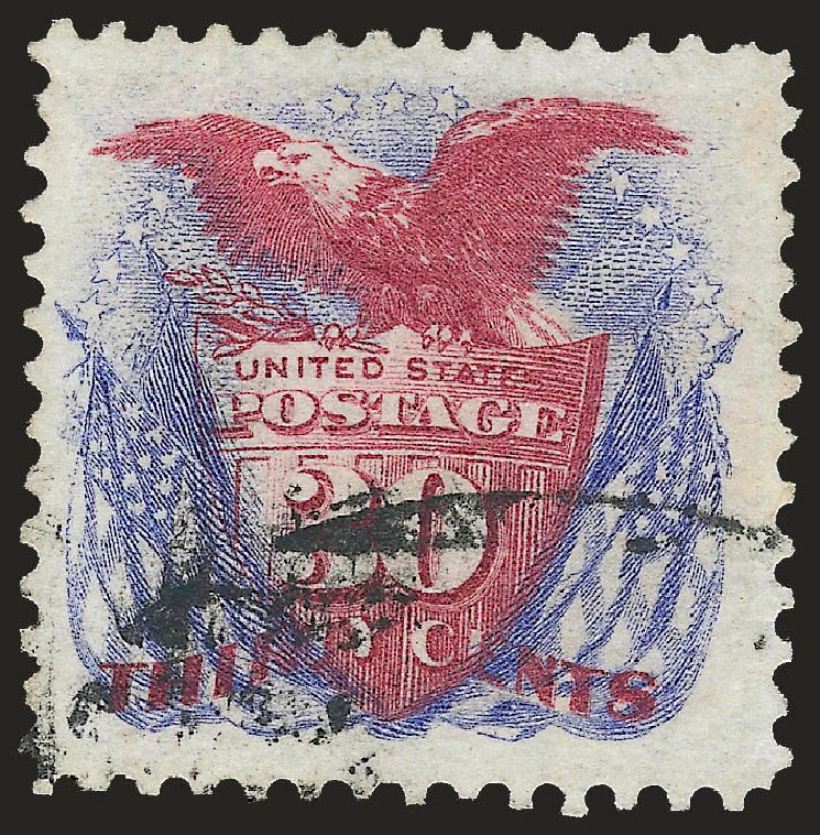 Cost of US Stamps Scott # 131 - 30c 1875 Pictorial Re-issue Shield Eagle Flags. Robert Siegel Auction Galleries, Jun 2009, Sale 973, Lot 113
