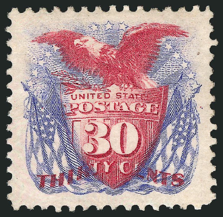 US Stamp Prices Scott Catalogue 131: 1875 30c Pictorial Re-issue Shield Eagle Flags. Robert Siegel Auction Galleries, Mar 2012, Sale 1019, Lot 486