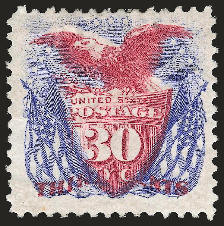 Costs of US Stamp Scott Catalog 131 - 30c 1875 Pictorial Re-issue Shield Eagle Flags. Robert Siegel Auction Galleries, Dec 2009, Sale 982, Lot 5396