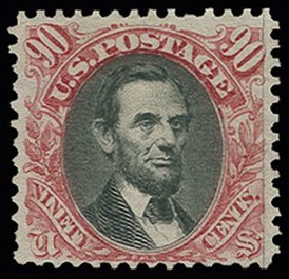 Prices of US Stamps Scott Catalogue #132: 1875 90c Pictorial Re-issue Lincoln. H.R. Harmer, Jun 2013, Sale 3003, Lot 1117