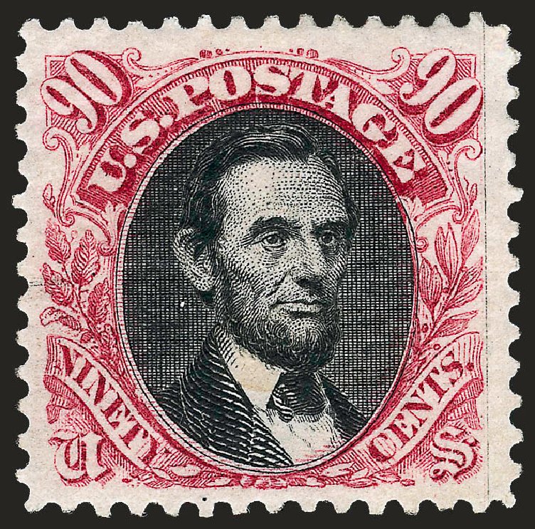 Cost of US Stamp Scott Cat. 132 - 90c 1875 Pictorial Re-issue Lincoln. Robert Siegel Auction Galleries, Oct 2008, Sale 963, Lot 717