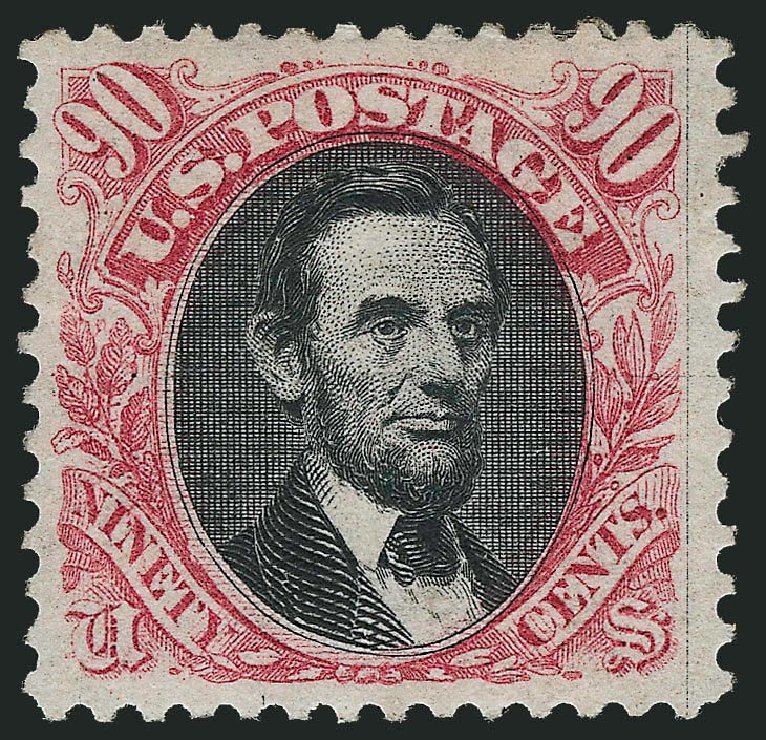 Costs of US Stamp Scott Cat. # 132: 90c 1875 Pictorial Re-issue Lincoln. Robert Siegel Auction Galleries, Nov 2013, Sale 1057, Lot 701