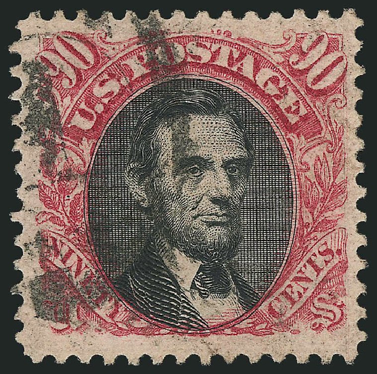 Costs of US Stamps Scott # 132 - 1875 90c Pictorial Re-issue Lincoln. Robert Siegel Auction Galleries, Dec 2009, Sale 982, Lot 5401