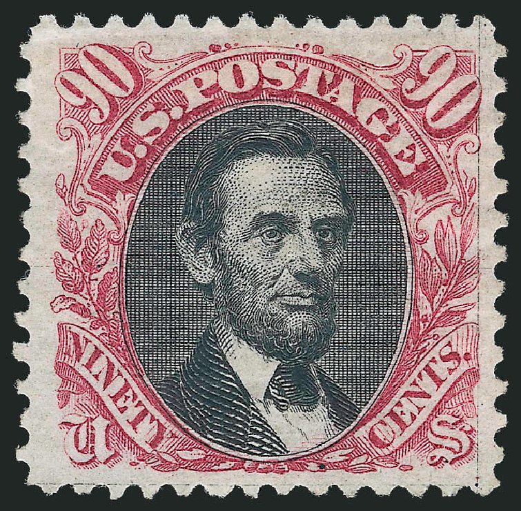 US Stamp Price Scott Catalogue # 132: 1875 90c Pictorial Re-issue Lincoln. Robert Siegel Auction Galleries, Dec 2012, Sale 1037, Lot 1705