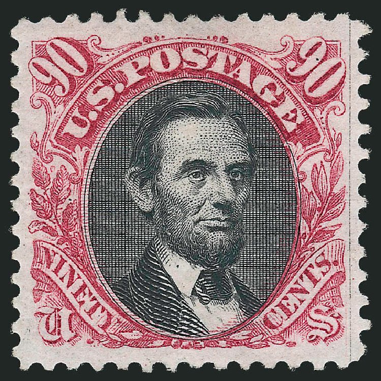 US Stamps Price Scott #132: 1875 90c Pictorial Re-issue Lincoln. Robert Siegel Auction Galleries, Sep 2009, Sale 976, Lot 1515