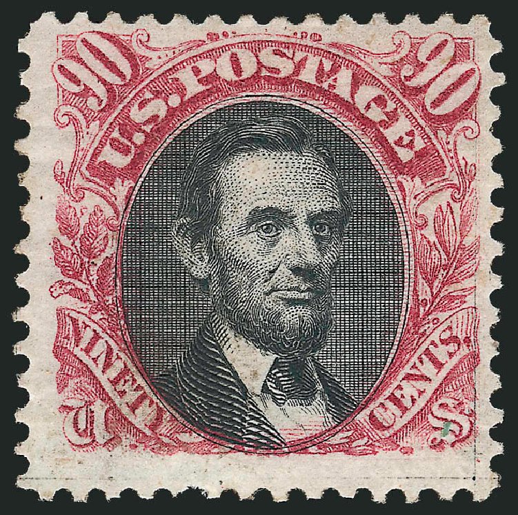 Cost of US Stamp Scott Catalog #132: 90c 1875 Pictorial Re-issue Lincoln. Robert Siegel Auction Galleries, Oct 2010, Sale 997, Lot 5532