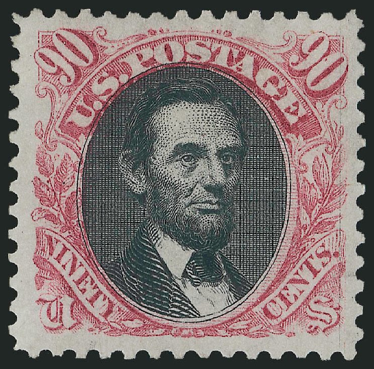 Costs of US Stamp Scott Cat. 132 - 1875 90c Pictorial Re-issue Lincoln. Robert Siegel Auction Galleries, Oct 2011, Sale 1014, Lot 1353
