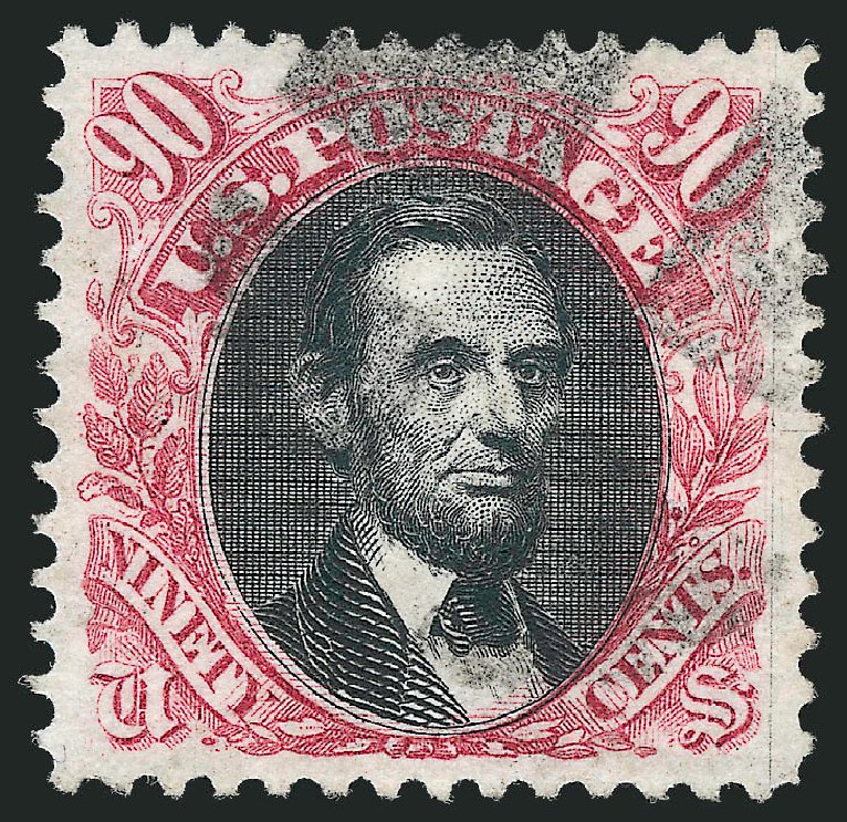 US Stamp Prices Scott Catalogue 132: 90c 1875 Pictorial Re-issue Lincoln. Robert Siegel Auction Galleries, Dec 2013, Sale 1062, Lot 343