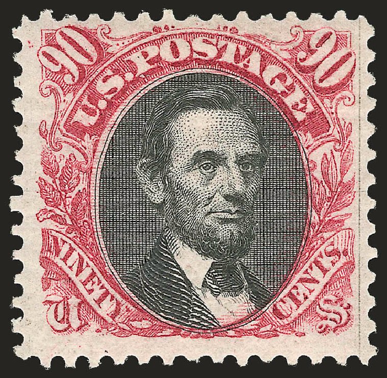 Costs of US Stamp Scott Catalogue # 132 - 1875 90c Pictorial Re-issue Lincoln. Robert Siegel Auction Galleries, Apr 2009, Sale 972, Lot 3133