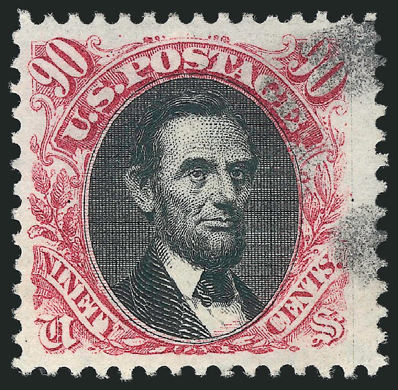 Costs of US Stamps Scott Catalog 132 - 1875 90c Pictorial Re-issue Lincoln. Robert Siegel Auction Galleries, Dec 2012, Sale 1037, Lot 1706