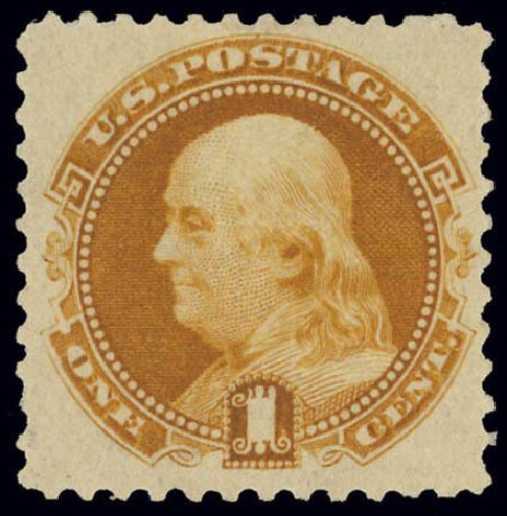 Cost of US Stamps Scott 133 - 1c 1880 Pictorial Re-issue Franklin. Daniel Kelleher Auctions, Feb 2013, Sale 634, Lot 107