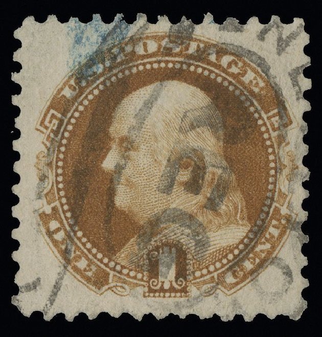 Price of US Stamps Scott Catalogue #133 - 1c 1880 Pictorial Re-issue Franklin. Spink Shreves Galleries, Aug 2013, Sale 144, Lot 167